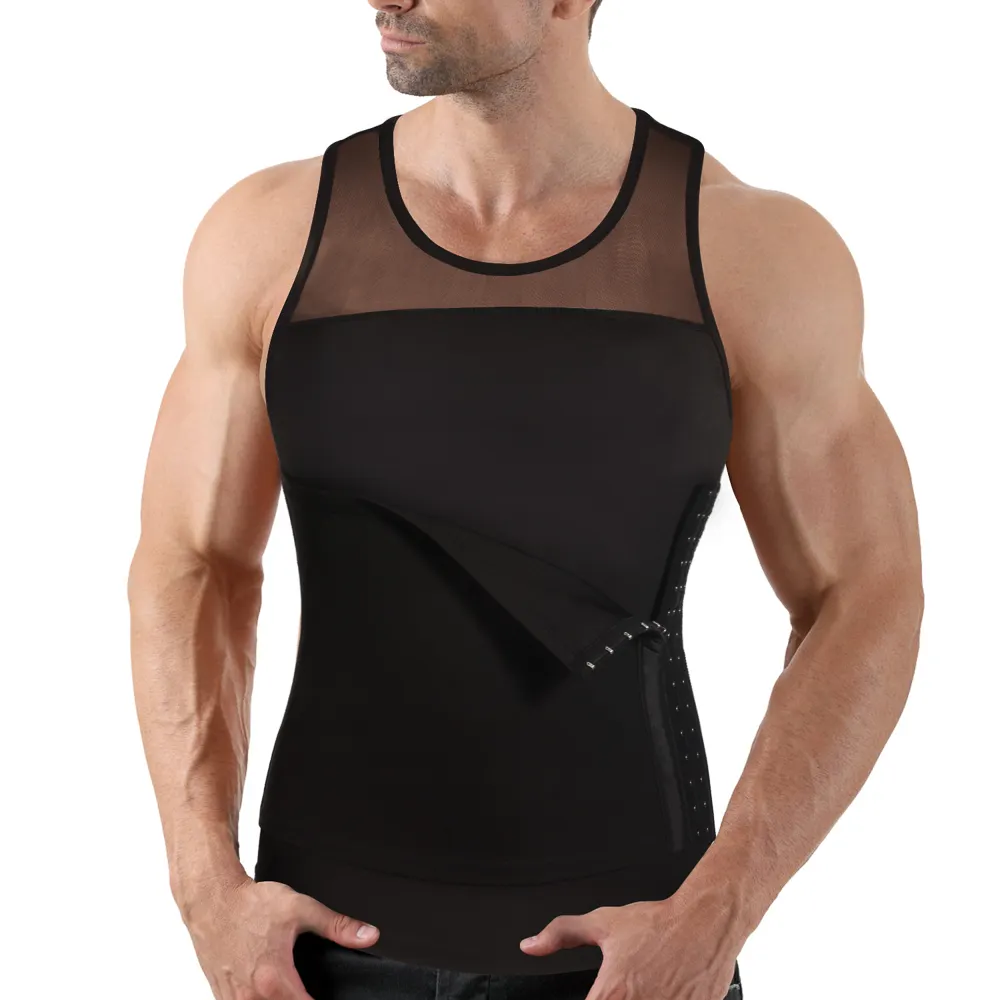 Men Belly Shaped Control Panel Compression Tank top Undershirts Compression Shirts for Men Slim Body Shaper Vest