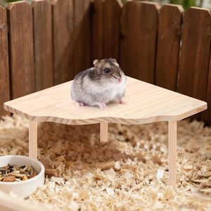 Ensemble de 2 plateformes en bois pour hamsters nains, hamsters syriens, gerbilles, souris, <span class=keywords><strong>degus</strong></span> ou autres petits animaux - Product Image 4