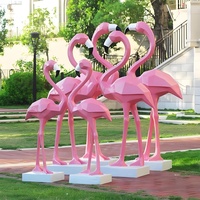 Statues de flamants roses en fibre de verre personnalisées en gros pour hôtels, centres commerciaux, expositions à domicile – Design durable pour la décoration de jardins et d'intérieurs – Sculptures d'animaux