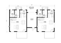 Plan de maison moderne de 1200 pieds carrés sur 2 étages 538-15 3 chambres 1.5 salles de bain pour villas avec 1 garage