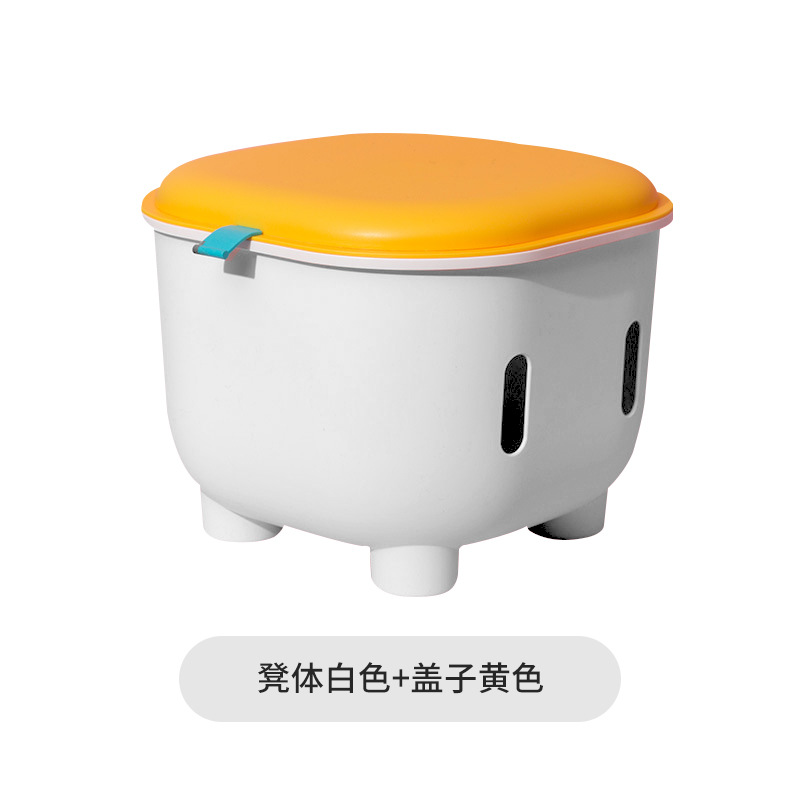 White stool with yellow lid (Walmart price: 69.9 yuan)
