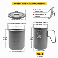 Cuiseur à riz en titane pur, pot multifonctionnel en titane, léger et portable, pour pique-niques en plein air, camping, cuisine