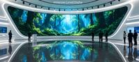 Écran LED incurvé couleur pleine résolution P1.86 pour intérieur, mur vidéo LED incurvé à pas fin, grand écran créatif pour salle d'exposition d'entreprise