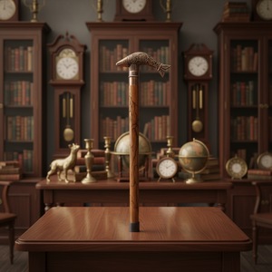 Bastón Moderno de Estilo Antiguo con Cabeza de Pez Tallada en Metal Pulido - Product Image 2