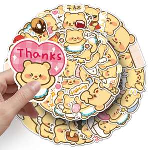 สติกเกอร์โลโก้การ์ตูนน่ารักปรับแต่งได้ ทนทานต่อรังสียูวี กันน้ำ ผลิตจากไวนิลพีวีซี ตกแต่งด้วยการตัดแบบไดคัท ทนทาน สติกเกอร์ส่งเสริมการขายแบบกำหนดเอง - Product Image 4