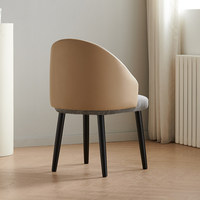 Chaise de salle à manger contemporaine JP, revêtement en cuir, structure en bois massif, conçue pour les restaurants