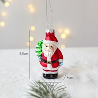 Boule de Noël décorative en verre peint, pendentif suspendu, Père Noël, Bonhomme de neige, décoration de sapin, fournitures de fête de Noël, vente en gros
