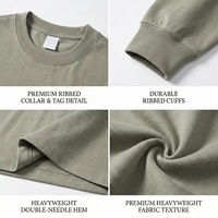 Sudadera Oversize Personalizada de Algodón French Terry de 400 g/m² de Bajo Costo para Hombre, Lisa, con Hombros Caídos y Cuello Redondo