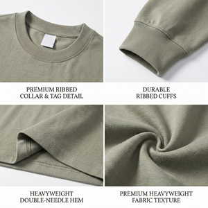 Sudadera Oversize Personalizada de Algodón French Terry de 400 g/m² de Bajo Costo para Hombre, Lisa, con Hombros Caídos y Cuello Redondo - Product Image 3