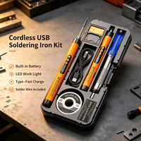 Kit de fer à souder sans fil rechargeable USB Type C BYTOOL, pointe conique, prise en main type crayon, chauffe rapide en 6 secondes, température réglable