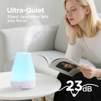 Diffuseur d'huiles essentielles en verre de 100 ml, humidificateur ultrasonique aromatique avec lumières LED 7 couleurs, arrêt automatique, pour table, pour chambres à coucher