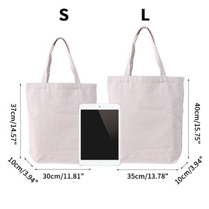Bolsas de Compra Reutilizables <span class=keywords><strong>Baratas</strong></span> con Logotipo Personalizado al por Mayor, Bolsa de Mano de Lona de Algodón Blanca Lisa - Product Image 4