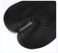 LLBeauty Topper sans couture en cheveux humains vierges chinois, base en soie nouée à la main, densité 110%, cheveux raides, cuir chevelu naturel, fournisseur de premier plan