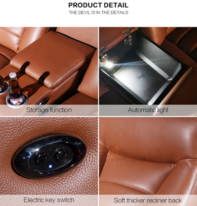 Ensemble de canapés inclinables électriques de style <span class=keywords><strong>asiatique</strong></span> de haute qualité pour salon, en cuir véritable, avec console - Product Image 3