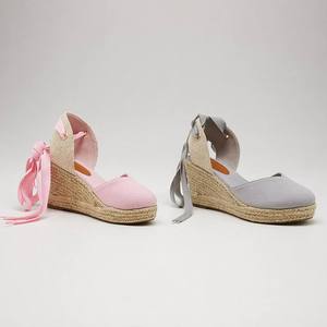 Sandalias de Plataforma con Cordones y Lazos para Mujer, con Logotipo Personalizado OEM, de Lona y Yute, para Fiestas de Verano en el Jardín - Product Image 4