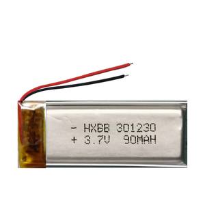 3,7V 90mAh 301230 2-Draht-Polymer-Li-Ion-Akku für TWS-Kopfhörer Ohrhörer Headset Ladebox L0038 - Product Image 1