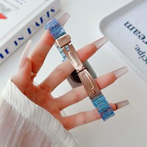 Cinturino per orologio Glitter Laser di lusso per Iwatch S10 per <span class=keywords><strong>Apple</strong></span> <span class=keywords><strong>Watch</strong></span> 1/2/3/4/5/6/7/<span class=keywords><strong>SE</strong></span>/9/8/10 in resina cinturino - Product Image 6