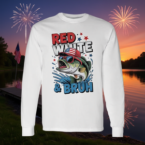 T-shirt à manches longues avec motif de poisson rouge et blanc, col ras du cou, unisexe, pour jeunes, aventure en plein air, impression numérique - Product Image 3