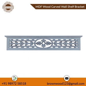 Proveedor de soporte de estante decorativo tallado de MDF de montaje en pared Premium a precio de fábrica al por mayor decoración de estante de madera antigua blanca quemada - Product Image 4