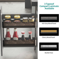 Étagère à épices coulissante pour bureau ou cuisine, en aluminium, meuble de rangement étroit pour quincaillerie de cuisine