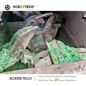 Mesin daur ulang mesin cuci dengan penghancur botol hewan peliharaan plastik AWS-PET layanan profesional