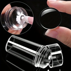 Kit de tampon et racloir à ongles en silicone transparent pour vernis <span class=keywords><strong>gel</strong></span>, manucures françaises DIY, outil de stamping pour nail art avec capuchon et racloir - Product Image 2