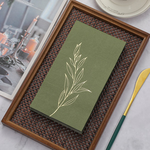 Gold Stamped Green Paper Napkins 330mmx400mm Disposable For Parties Fine Dining - Product Image 3