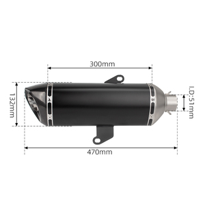 Tubo de escape deslizante para motocicleta <span class=keywords><strong>Honda</strong></span> Forza350 NSS350 Forza <span class=keywords><strong>NSS</strong></span> <span class=keywords><strong>350</strong></span> 2021-2024, silenciador de 470 mm con punta de carbono y DB Killer - Product Image 2