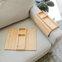 Bambou anti-dérapant téléphones et télécommande support canapé porte-gobelet plateau Snack pliable canapé accoudoir canapé bras plateau