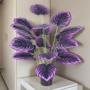 Plantes décoratives artificielles, feuilles <span class=keywords><strong>de</strong></span> taro violettes, arbre en plastique, verdure pour la <span class=keywords><strong>maison</strong></span>, le salon, le <span class=keywords><strong>jardin</strong></span> extérieur, décoration <span class=keywords><strong>de</strong></span> sol - Product Image 3