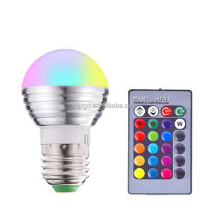 E27 E14 Base 3W RGB <strong>LED</strong> Spherical Lamp AC85 265V Infrared <strong>Remote</strong> Dimmable <strong>Multicolor</strong> Globe <strong>Bulb</strong> Indoor Household Ambient - Product Image 1