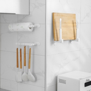 Creative New Adhesive Rack Without Drilling Holes Plastic <b>Bag</b> <b>Holder</b> Self Adhesive Bathroom Hand Towel <b>Holder</b> Ring - Product Image 4
