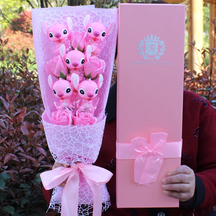 5 points + 5 fleurs rose
