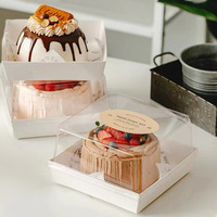 Boîte d'emballage en plastique recyclable de 5 et 6 pouces pour gâteau Tiramisu Mousse fruits lasagne crème bouffée emballage alimentaire