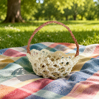 Panier de rangement rond élégant en coton 100% tressé à la main, imperméable, pour la maison – Vente chaude