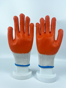 Guantes de Trabajo Recubiertos de Látex Naranja, Antideslizantes, Duraderos y de Seguridad - Product Image 1