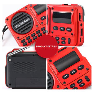 Custom Heavy Bass Digital Keypad FM Radio Telescopic Antenna Outdoor Home TF <b>USB</b> Rechargeable Broadcast Audio Receiver - Product Image 2