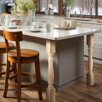 Pied de table en bois massif tourné contemporain - Pied de meuble durable pour salle à manger, salon, chambre, bureau à domicile, salle de bain, cuisine