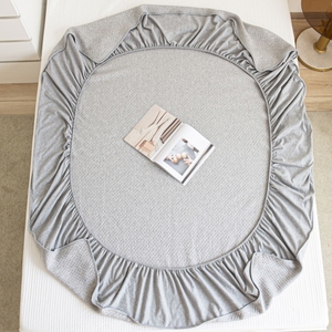 Sábana Ajustable Acolchada de Jersey de Algodón 120x200cm 150x200cm 180x200cm 200x220cm Antiácaros para Cama de Bebé, Color Sólido - Product Image 4