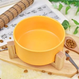 ชามเซรามิกสำหรับสัตว์เลี้ยง ชามอาหารและน้ำสำหรับสุนัขและแมว พร้อมขาตั้งไม้ ชามเซรามิกสำหรับสัตว์เลี้ยง - Product Image 3