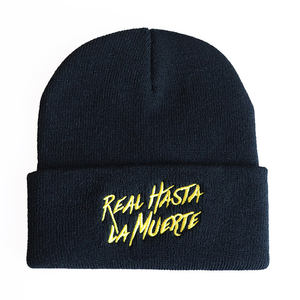 Topi rajut wol bordir huruf Hasta La Muerte asli tren Eropa dan Amerika Beanie topi rajut Hip-hop - Product Image 5