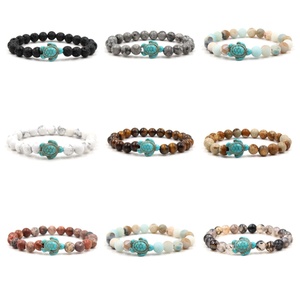 หินธรรมชาติลดราคา 8 มม. สร้อยข้อมือลูกปัดเต่าหินกึ่งมีค่าสวยงาม คริสตัลบำบัด ยืดได้ ใส่ได้ทั้งชายและหญิง - Product Image 3
