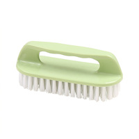 Brosse de nettoyage multi-usages à poils souples avec manche en plastique pour lavabo de salle de bain, cuisine, sol, buanderie et toilettes