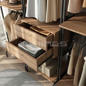 Guardaroba aperto in metallo con combinazione <span class=keywords><strong>di</strong></span> guardaroba per camera da letto appendiabiti per la <span class=keywords><strong>casa</strong></span> cappotto per soggiorno mobili - Product Image 4