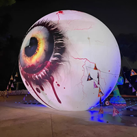 Lumière décorative gonflable d'Halloween en forme d'œil lumineux, grand modèle d'œil de dessin animé suspendu, étanche IP65, blanc chaud, pour extérieur