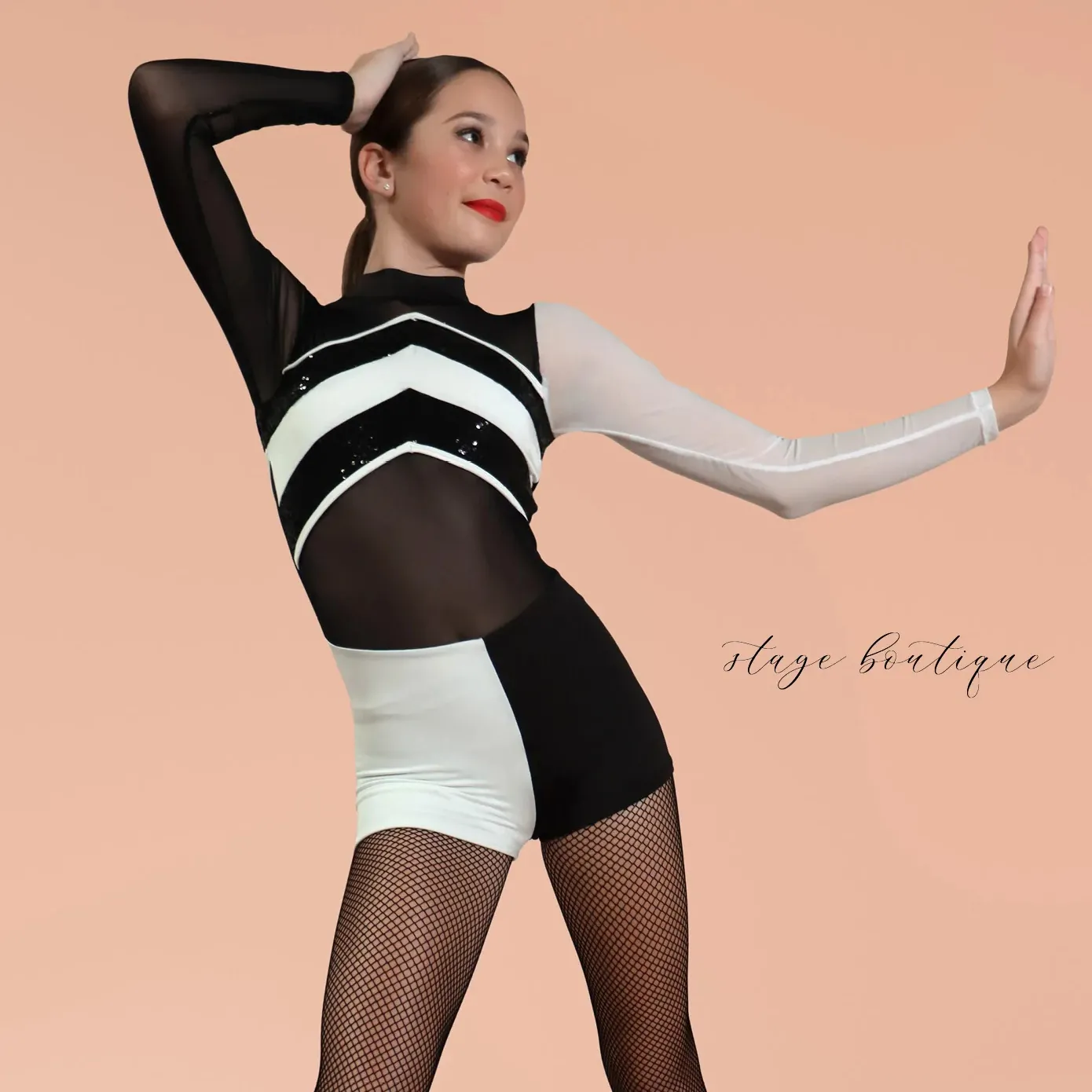 Femmes deux couleurs Lycra avec maille tissu épissage manches longues danse porter Ballet Costumes pour adultes Jazz robinet avec jupe en velours