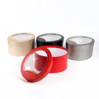 Hot sale oval shape round three-piece boxes with half pvc window Rose Gift flower Chocolate Box