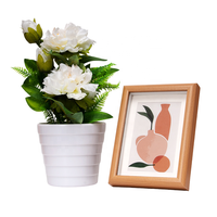 8 pak harga murah pot bunga balkon taman Modern kecil Set pot bunga melamin warna-warni plastik bulat 5 inci