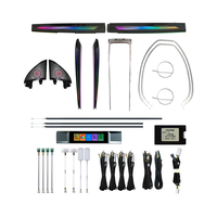 Lumière ambiante dynamique RGB 12V pour Tesla Model 3/Y 2021-2023, bande LED intérieure en fibre de carbone électro-plaquée gravée au laser, arc-en-ciel