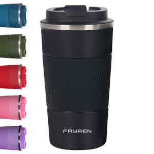 Sport in acciaio inox viaggio <span class=keywords><strong>tazza</strong></span> da tè <span class=keywords><strong>termica</strong></span> a doppia parete 304 in acciaio inox porta auto <span class=keywords><strong>tazza</strong></span> da caffè con manicotto in Silicone - Product Image 1